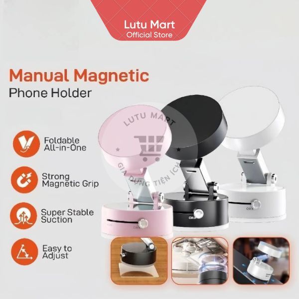 Giá Đỡ Điện Thoại Từ Tính Nam Châm Đế Hít Chân Không Chắc Chắn Xoay 360 Độ Gắn Kính Taplo Ô Tô Xe Máy - Lutu Mart | BigBuy360 - bigbuy360.vn