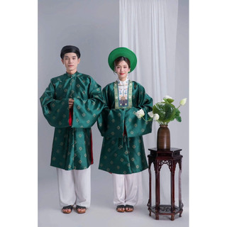 Cặp Nhật Bình - Áo Nhật Bình / Ngũ Thân Nam gấm dệt kim cao cấp ( Việt Phục Anh Thư )