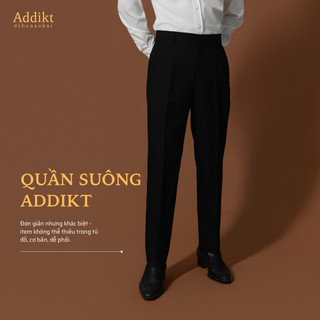  Quần Ống Suông cạp cao Addikt Gentle Trousers - Quần nam ống suông màu Đen chống nhăn 