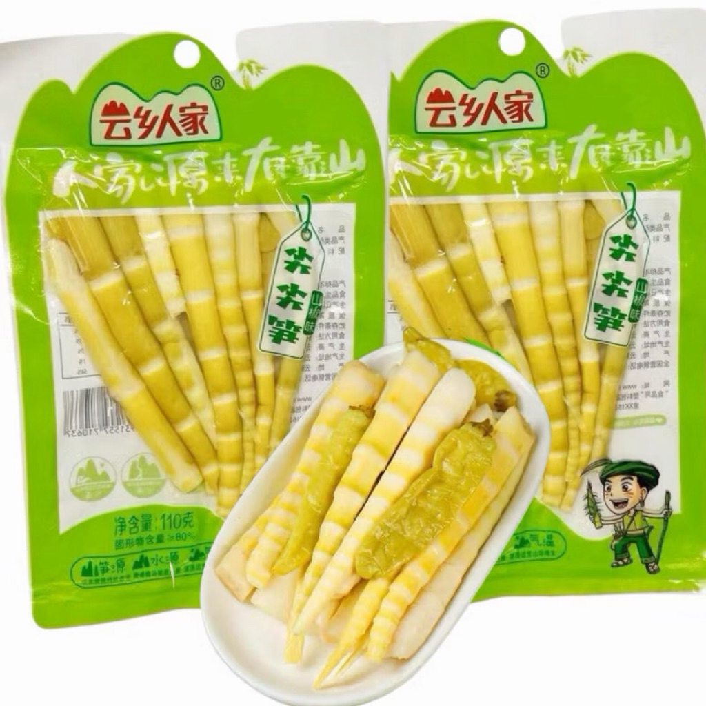 Combo 10 Gói Măng Trúc Cay Tứ Xuyên Muối Ớt Xanh Gói 110gr