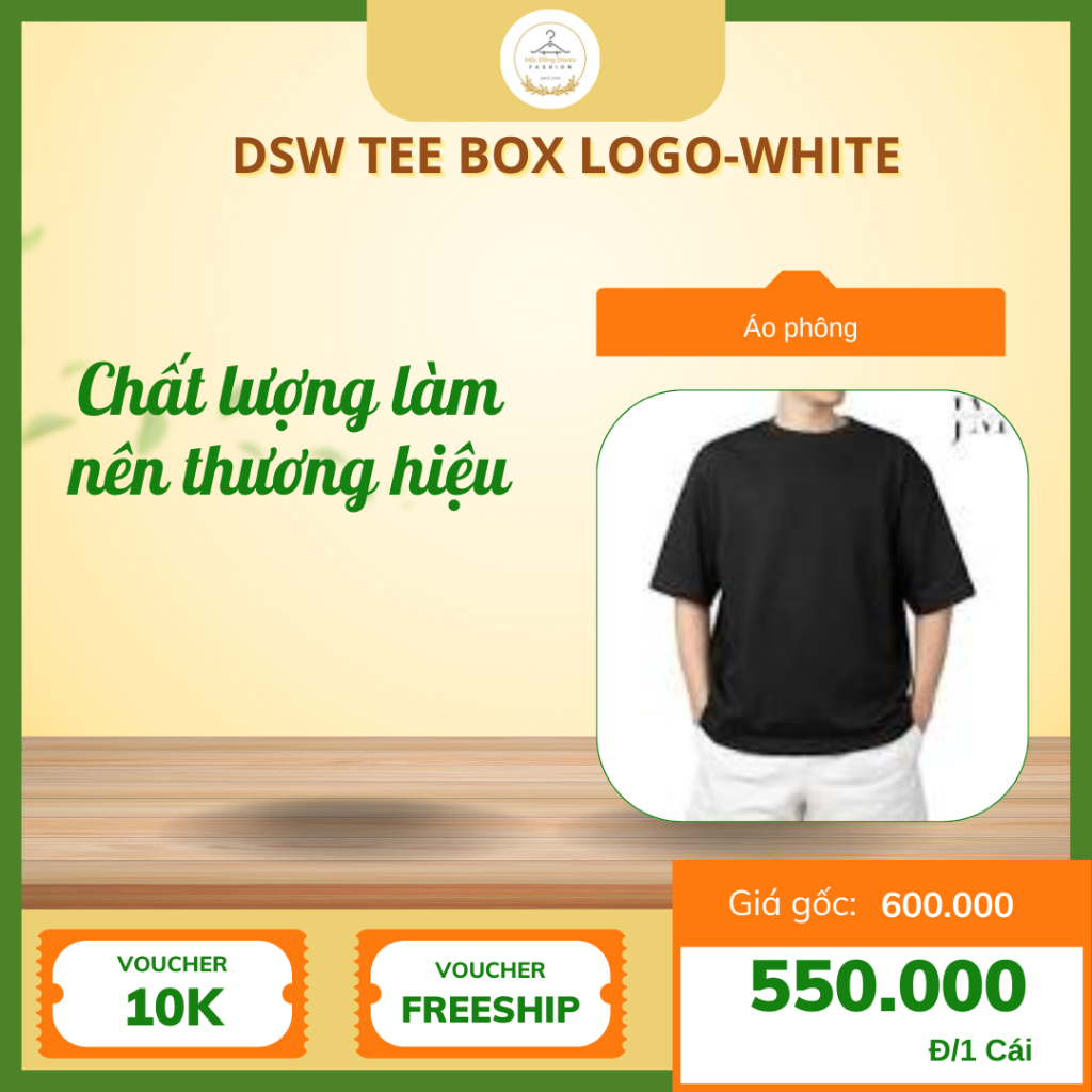 Áo Phông DSW Tee Box Logo Trắng (Áo phông form rộng)