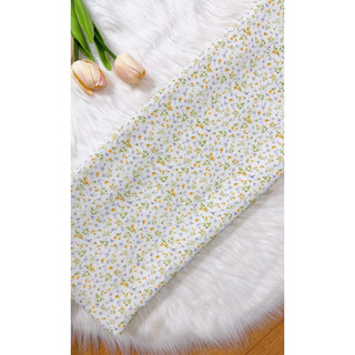D625 . vải lụa hàn châu Hoa may đầm, đồ bộ.. khổ 1.5m