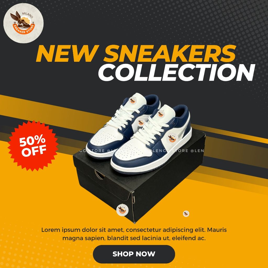 Giày Sneaker JD1 Xanh Navy Vệt Xám, Giày Thể Thao JD1 Midnight Navy Phong Cách Basic Cân Mọi Outfit