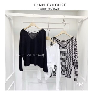 Áo pull giấy mỏng kiểu đan dây lưng  dáng thụng oversize