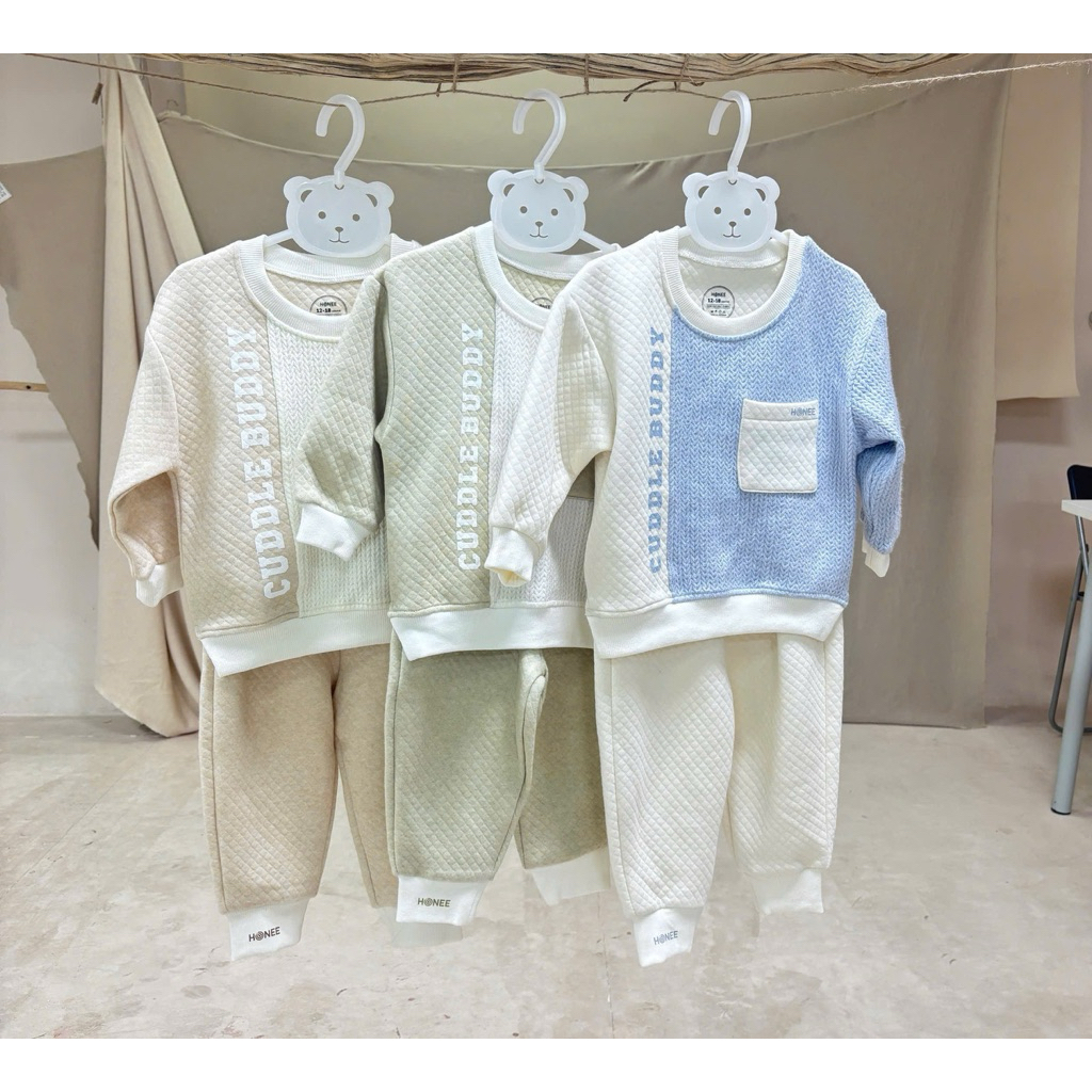 [Honee]BỘ DÀI TAY CÀI VAI NỈ BÔNG (6-9m đến 3-4y)