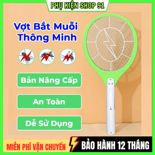 Vợt bắt muỗi Vợt Đập Ruồi Chuyên Nghiệp Ba Lớp Lưới Lớn An Toàn Khi Sử Dụng , Bảo Hành 12 Tháng