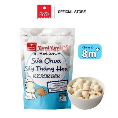 Sữa chua sấy thăng hoa NGUYÊN VỊ Yumi Yumi Asuzac túi 30 g (10 g x 3 gói) - Sữa chua sấy cho bé