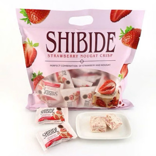  Kẹo Nougat SHIBIDE Kẹo Nougat Hạnh Phúc Kẹo Dẻo Trái Cây Dâu Tây-MatCha-Socola Gói 500gr 