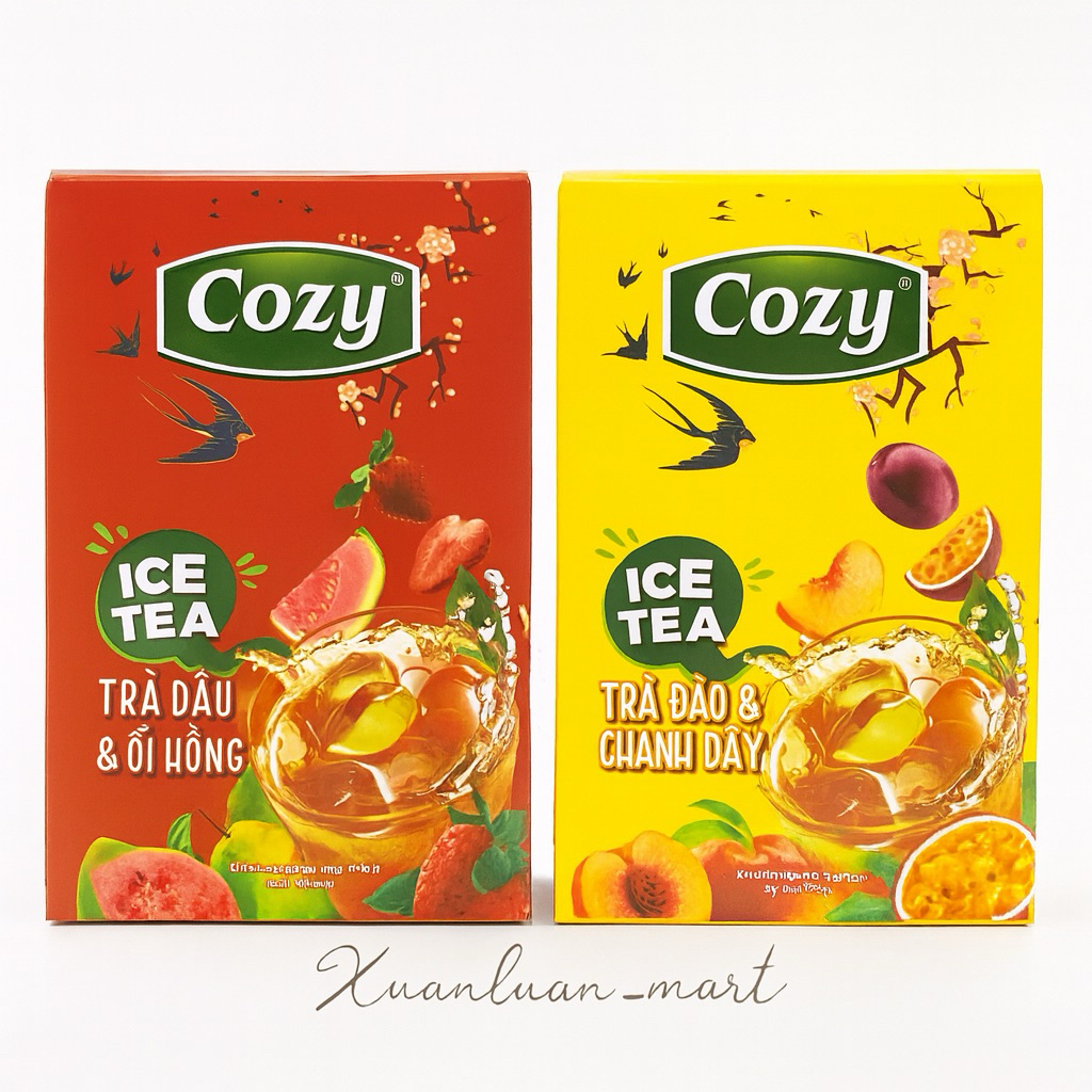 Trà Cozy Ice Tea Hộp Tết Dâu& Ổi Hồng, Đào & Chanh Dây (8 gói x 15gr) 120g