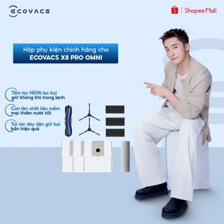  Bộ phụ kiện chính hãng cho Robot Ecovacs X8 Pro Omni DKT100177 - chổi chính chổi cạnh bộ lọc túi rác con lăn 
