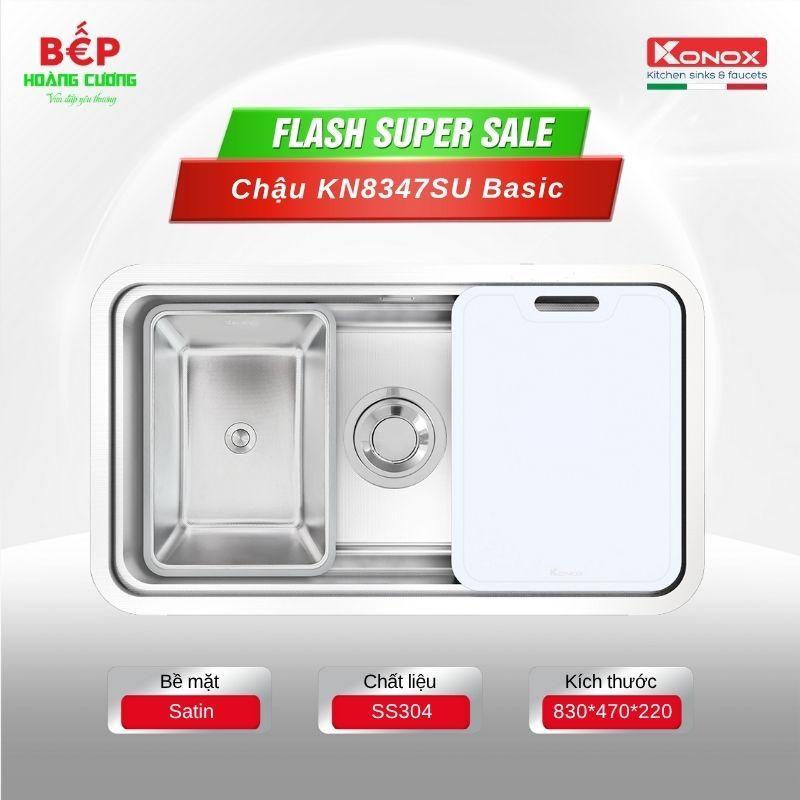 Chậu Rửa Bát Konox Workstation – Undermount Sink KN8347SU – Không Gian Bếp Đẳng Cấp, Tối Giản