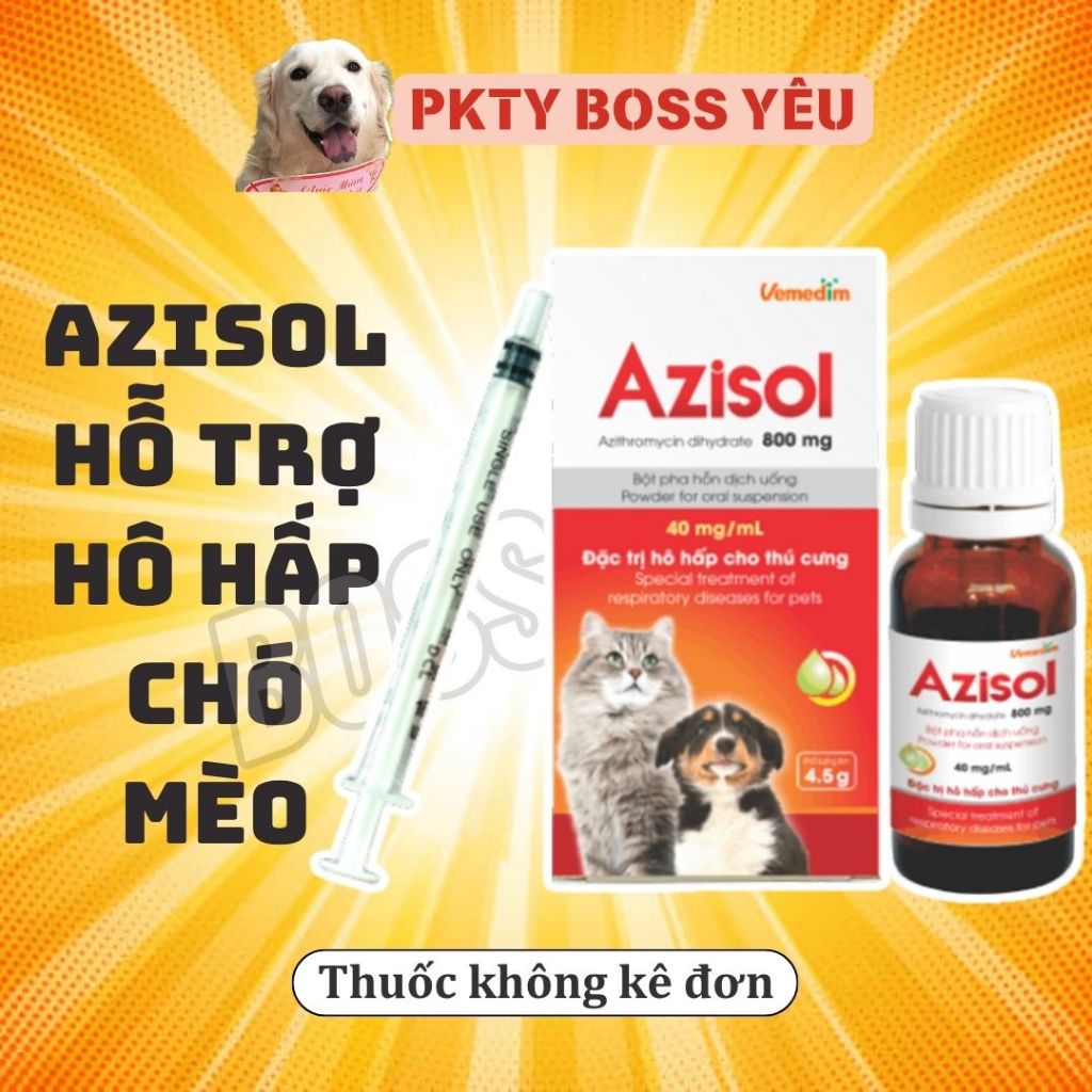 Vemedim Azisol Dạng Uống Hỗ trợ Hô Hấp, Tiêu Hóa cho Chó Mèo