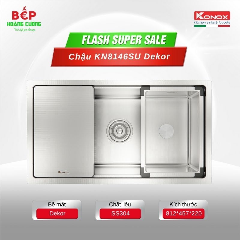 Chậu Rửa Bát Konox Workstation – Undermount Sink KN8146SU Dekor Full/Basic - Bền bỉ theo thời gian