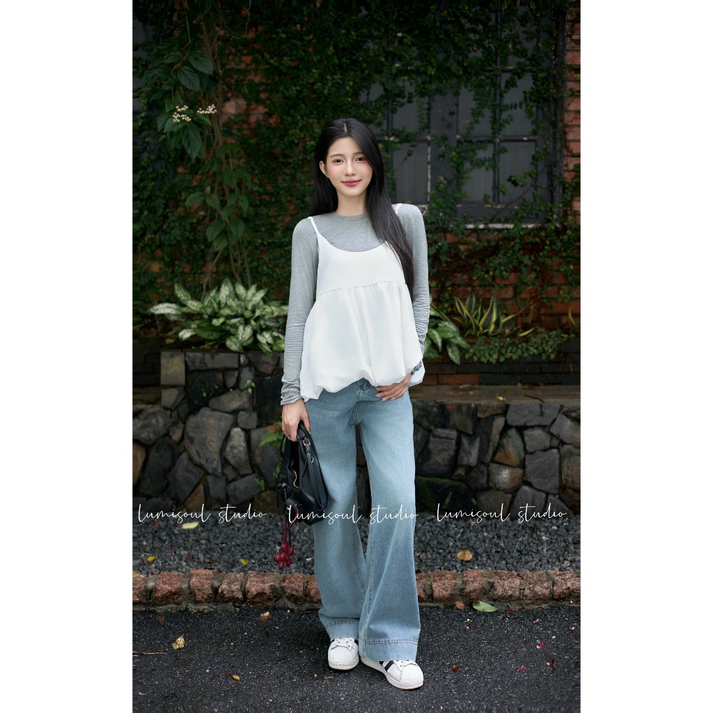 L92- Áo hai dây dáng bí layer – Puff Camisole Top