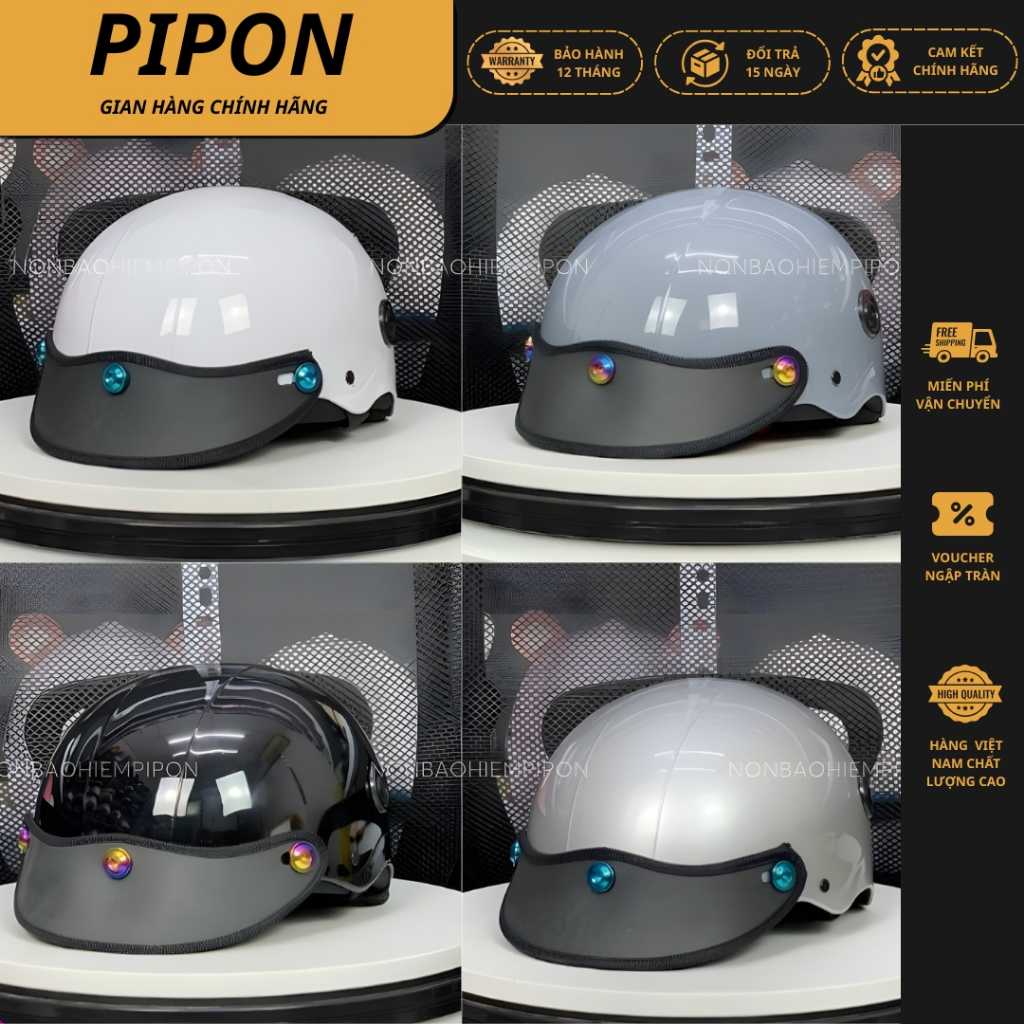 Nón bảo hiểm gắn ốc titan chính hãng Long Thanh , mũ bảo hiểm nữa đầu ốc titan cao cấp đa dạng cho cả nam và nữ