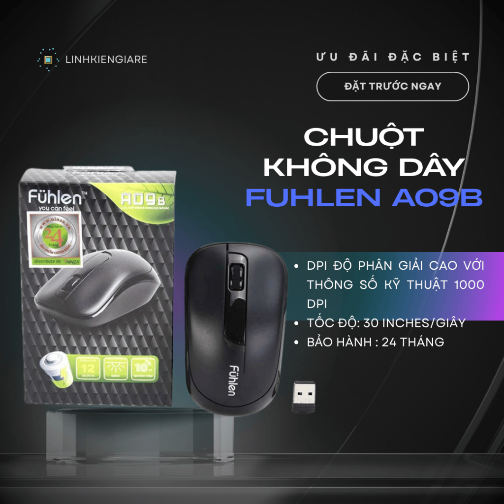 Chuột Không Dây Fuhlen A09/ A06 Kèm pin - Hàng Chính Hãng Bảo Hành 24 Tháng
