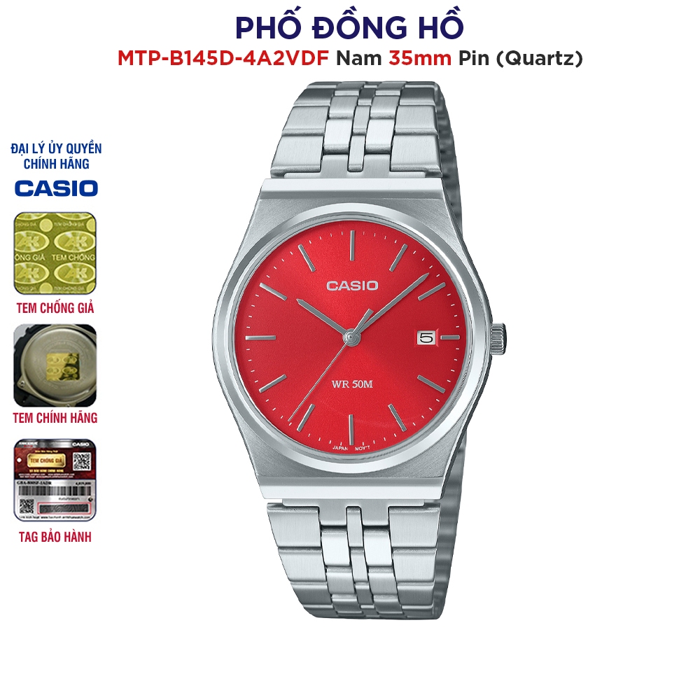 Đồng hồ nam dây kim loại Casio Anh Khuê MTP-B145D-4A2VDF