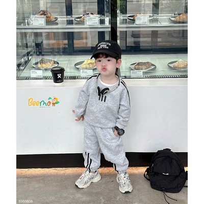 Set nỉ 2 da cho bé trai Beemo, dáng thể thao cho bé mặc thu đông đi học đi chơi 5355BDB