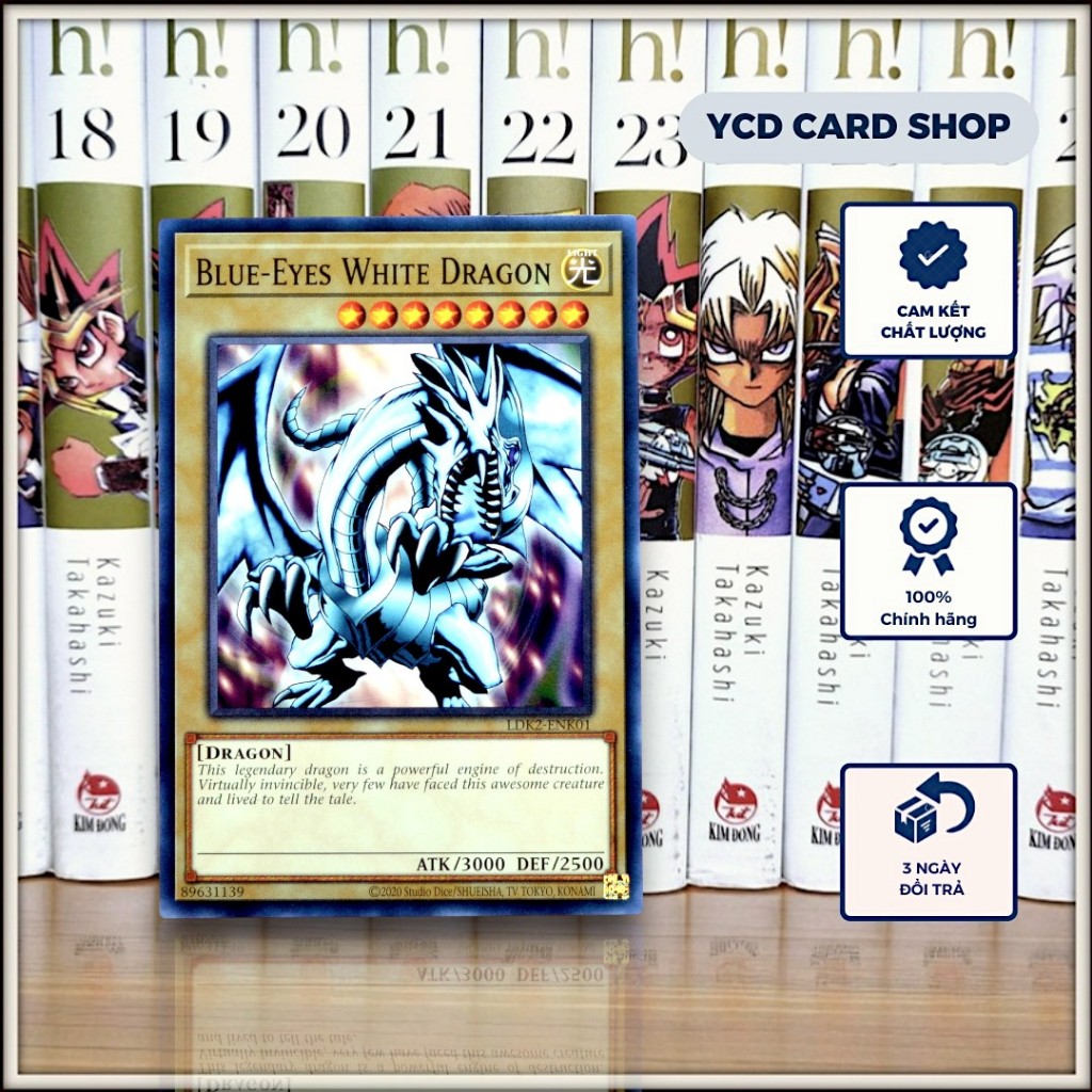[ YCDcardgame] Thẻ bài yugioh chính hãng Blue-Eyes White Dragon  – Common