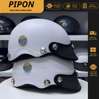  Mũ bảo hiểm gắn ốc Titan ốc Salaya kèm Mèo Thần Tài nón bảo hiểm nửa đầu gắn ốc chính hãng Long Thanh bảo hành 1 năm 