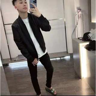  Áo Khoác Gió Nam Nữ Trơn Boy Phố Áo Khoác Bomber Unisex Chất Vải Dù Cao Cấp 