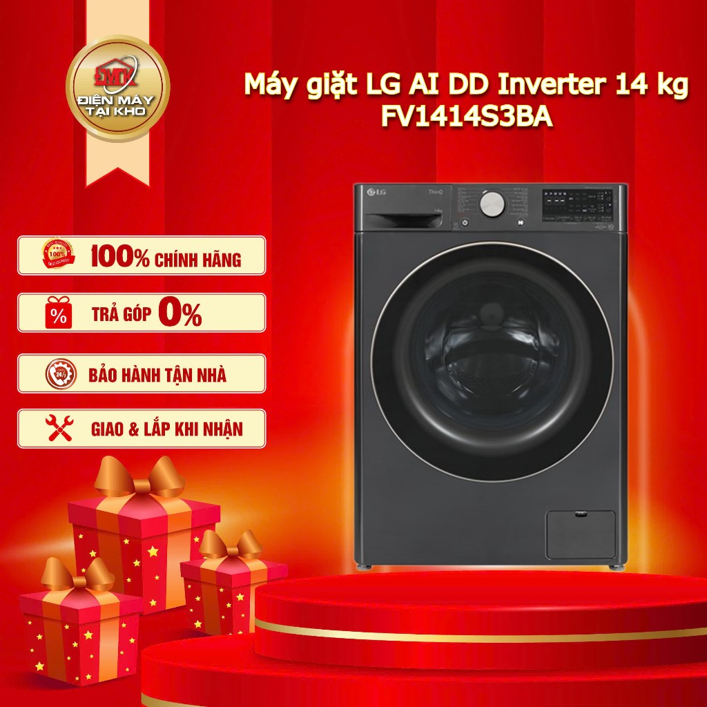 Máy Giặt LG FV1414S3BA 14 Kg – Cửa Trước Inverter – AI DD™ & TurboWash™360°
