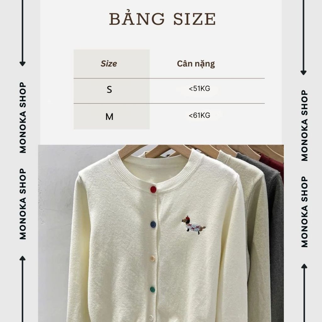 ( Quảng Châu) Áo len cardigan cúc nhiều màu thêu gấu nữ tính dài tay Áo khoác mỏng thu đông basic dễ thương trẻ T1425G | BigBuy360 - bigbuy360.vn