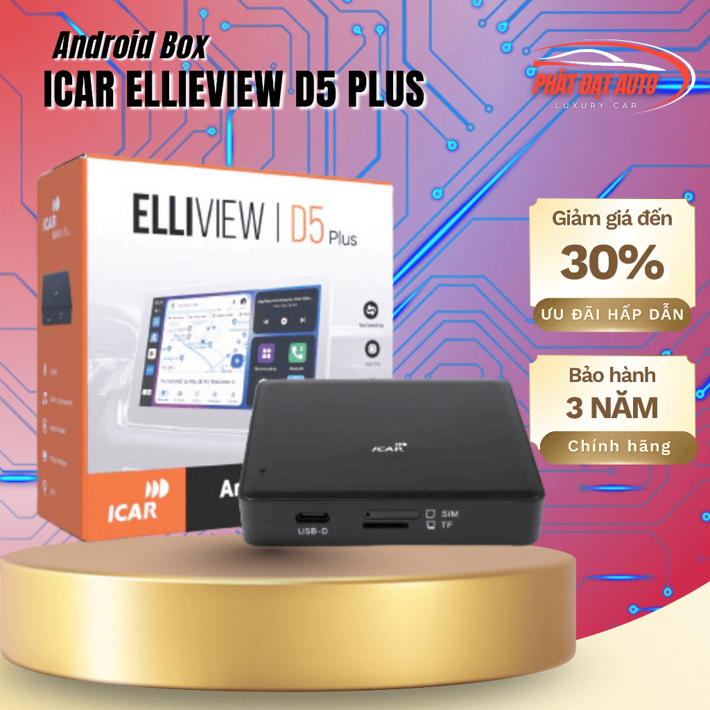 Android Box iCar Elliview D5 Plus (8GB/128GB) biến màn zin thành Android, cắm USB - LuxuryCars