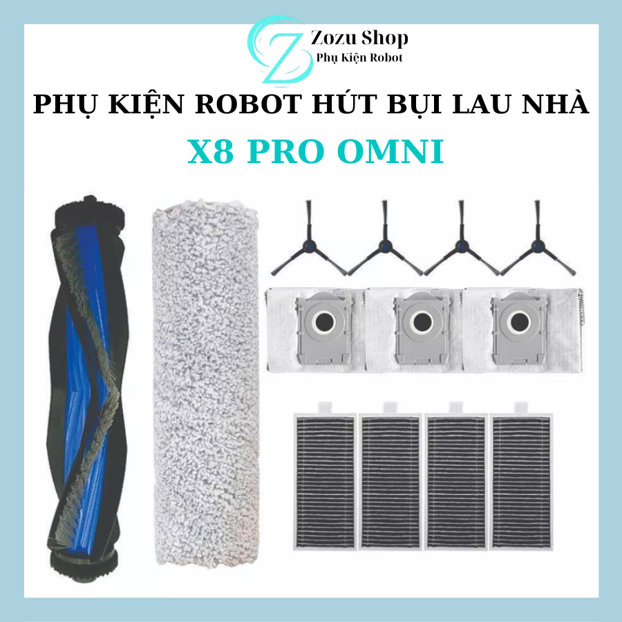 Phụ kiện Robot hút bụi Ecovacs X8 Series X8 Pro X8 Pro Omni X8 Plus_ Phụ kiện thay thế