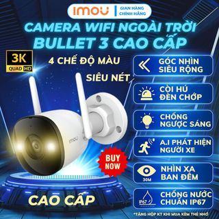 Camera wifi imou ngoài trời, camera có màu ban đêm f52p, f22p, f22fp, f22fep, 3k 5mp chính hãng