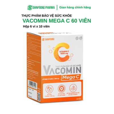 Thực Phẩm Bảo Vệ Sức Khỏe VACOMIN MEGA C - Viên uống hỗ trợ nâng cao sức đề kháng - Shinpoong Pharma (Hộp 60v)