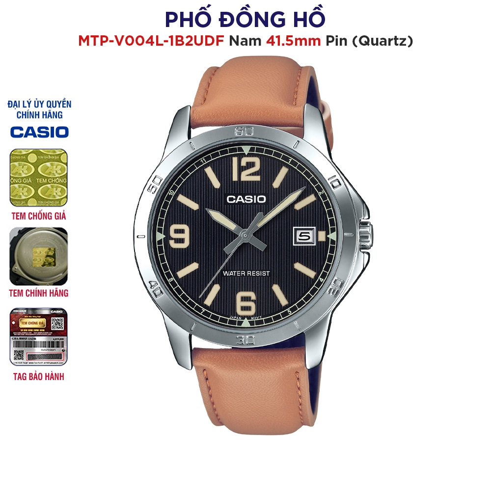 Đồng hồ nam dây da Casio Anh Khuê MTP-V004L-1B2UDF