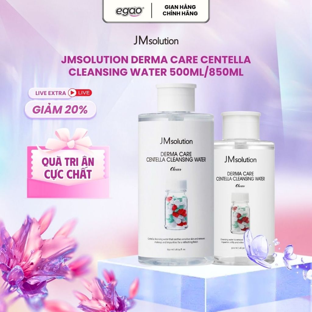 [500ml/850ml] Nước Tẩy Trang JMSolution Derma Care Centella Giúp Làm Sạch Sâu Dịu Nhẹ, Hỗ Trợ Cấp Ẩm