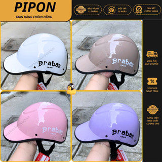  Mũ bảo hiểm lưỡi trai Brabas nón bảo hiểm kết Brabas dành cho nam và nữ có khoét lỗ cột tóc chính hãng Long Thanh 