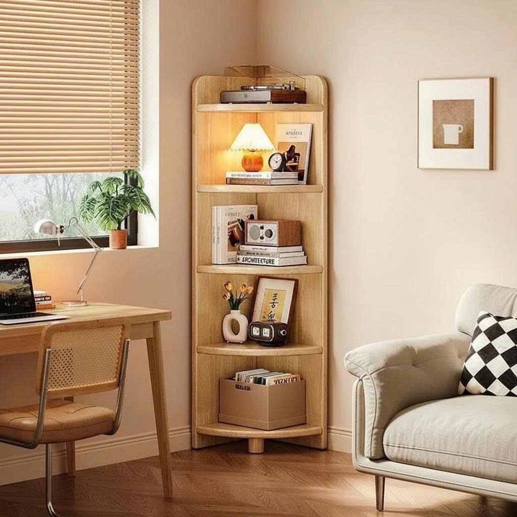 Kệ góc tường đa năng, Kệ góc gỗ trang trí nhà cửa cao cấp gỗ MDF phủ Melamine lắp ghép dễ dàng A50