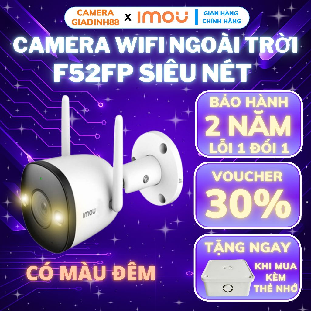 Camera Wifi IMOU Ngoài Trời, Camera có Màu ban đêm F52P, F22P, F22FP, F22FEP, 3K 5MP Chính Hãng