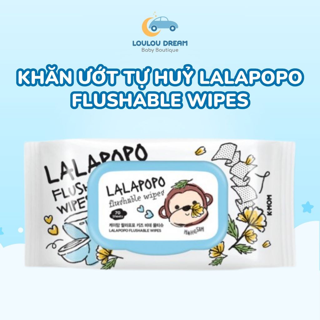 Khăn ướt tự hủy K-MOM LALAPOPO đa năng cao cấp cho bé