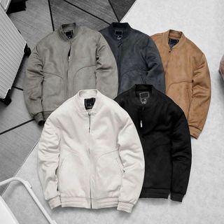  Áo Khoác Bomber Da Lộn Nam H2T Lót Lông 1923 