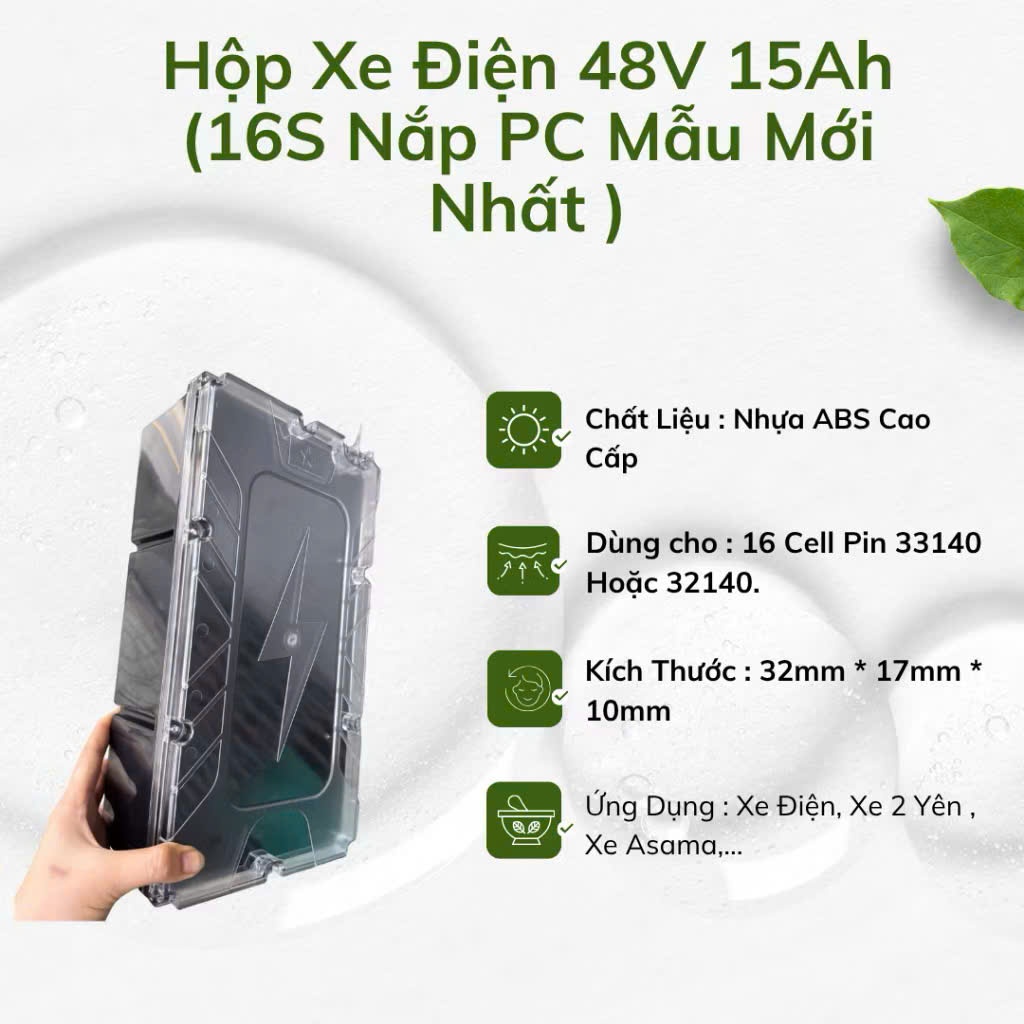 Hộp Xe Điện 48V 15AH 16S - 1P 16 cell 33140