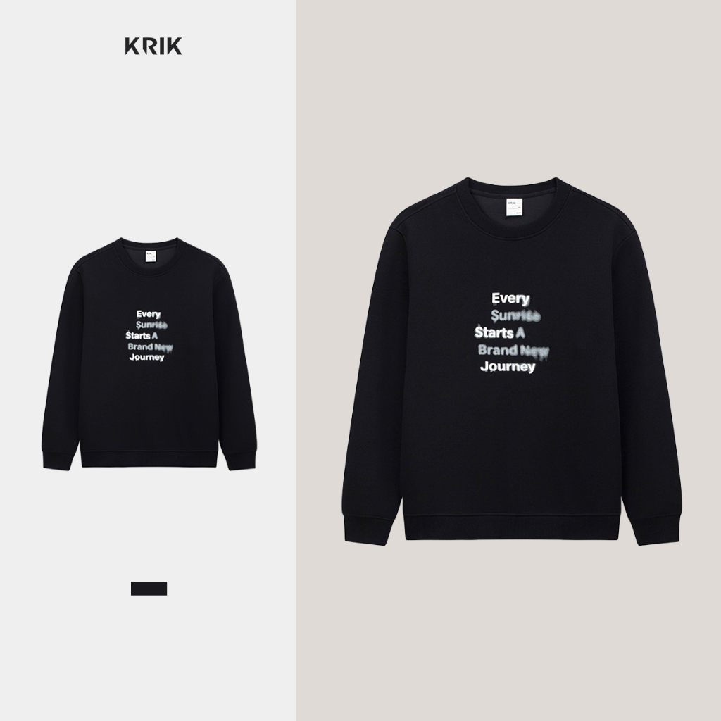 Áo Nỉ Nam KRIK Form Regular Chất Jacquard Hình In Trame Xốp Năng Động AN4177