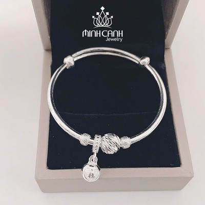 Vòng Bạc Trẻ Em Treo Chuông Chữ Phúc - Minh Canh Jewelry