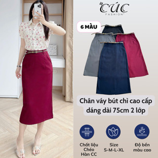  Chân váy bút chì Cúc fashion cạp cao cấp dáng dài thời trang nữ đẹp đầm xẻ sau 75cm không đai CV98 