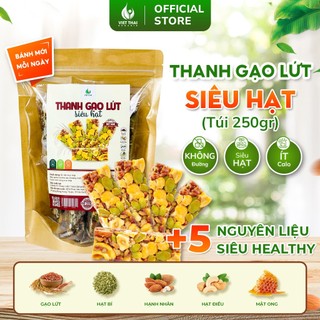   SIÊU NGON  Thanh Gạo Lứt Siêu Hạt Chà Bông Không Đường - Thanh Năng Lượng Ít Calo Healthy Việt Thái 