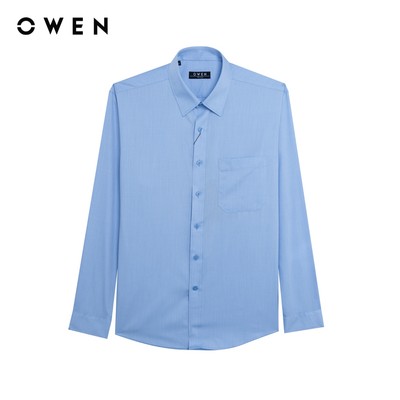 Owen - Áo sơ mi dài tay Plus size AF255079DT màu Xanh dương chất liệu Bamboo spandex