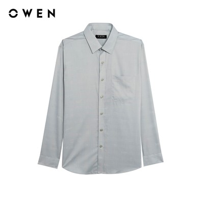 Owen - Áo sơ mi dài tay Regular Fit AR255089DT màu Xám chất liệu Bamboo spandex