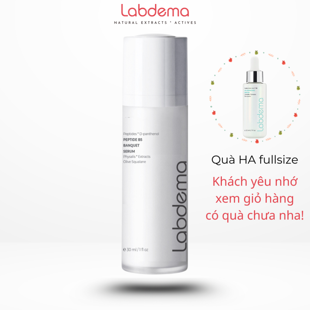 Serum Peptide B5 Banquet - Labdema (30ml) 5 loại Peptide, B5, HA, 3% chiết xuất siêu phục hồi, dưỡng