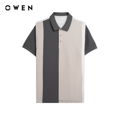 Owen - Áo polo Bodyfit APV253632 màu Xám đậm chất liệu CVC Spandex