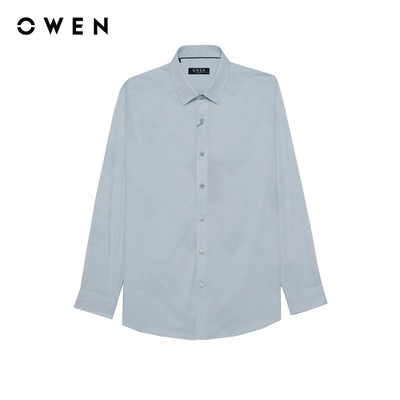 Owen - Áo sơ mi dài tay Slim Fit AS255091D màu Xanh nhạt chất liệu Bamboo spandex