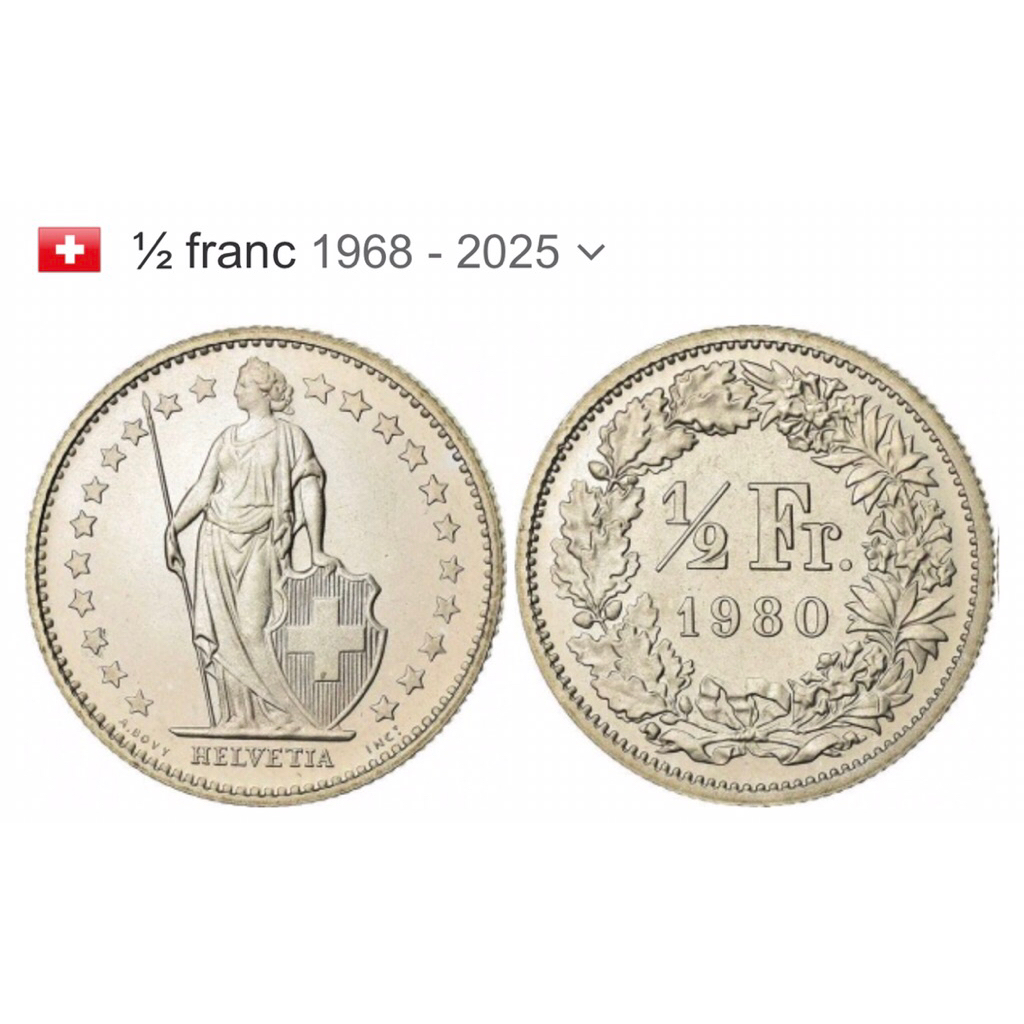 Đồng xu 1/2 franc của Thụy sĩ