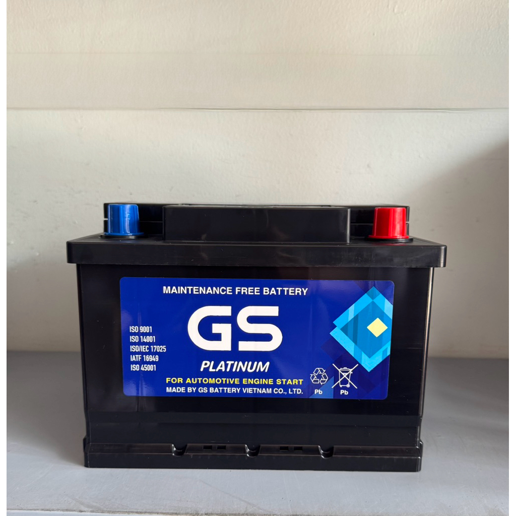 Bình ắc quy 12v khô miễn bảo dưỡng gs DIN60R/L (12V-60AH)